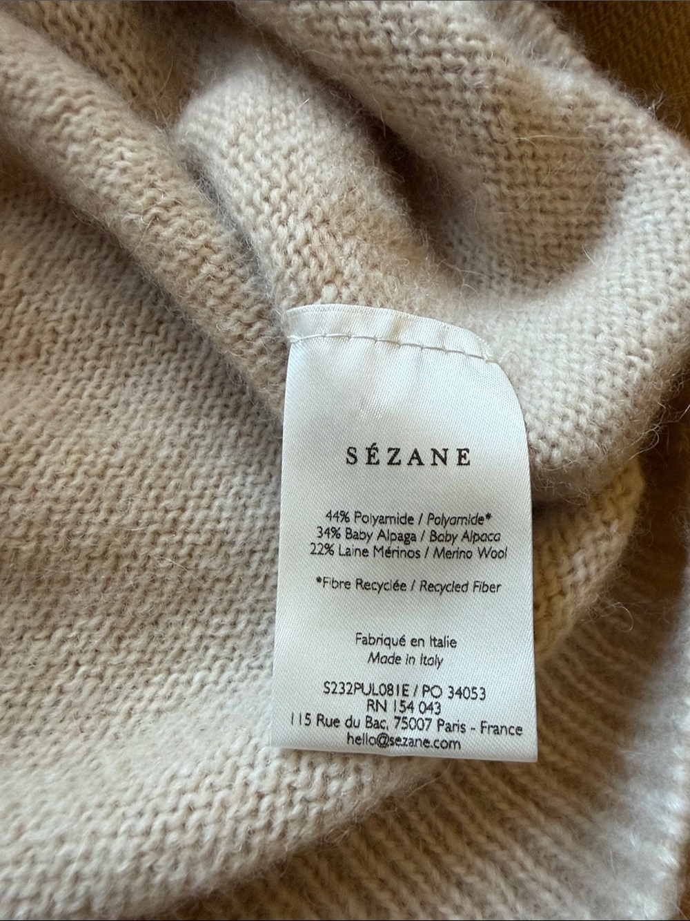 Sezane Samuel Jumper Baby Alpaca M - Picture 3 of 4